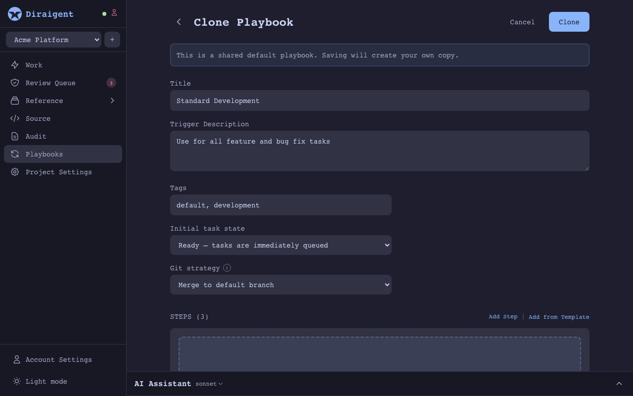 Playbook pipeline view